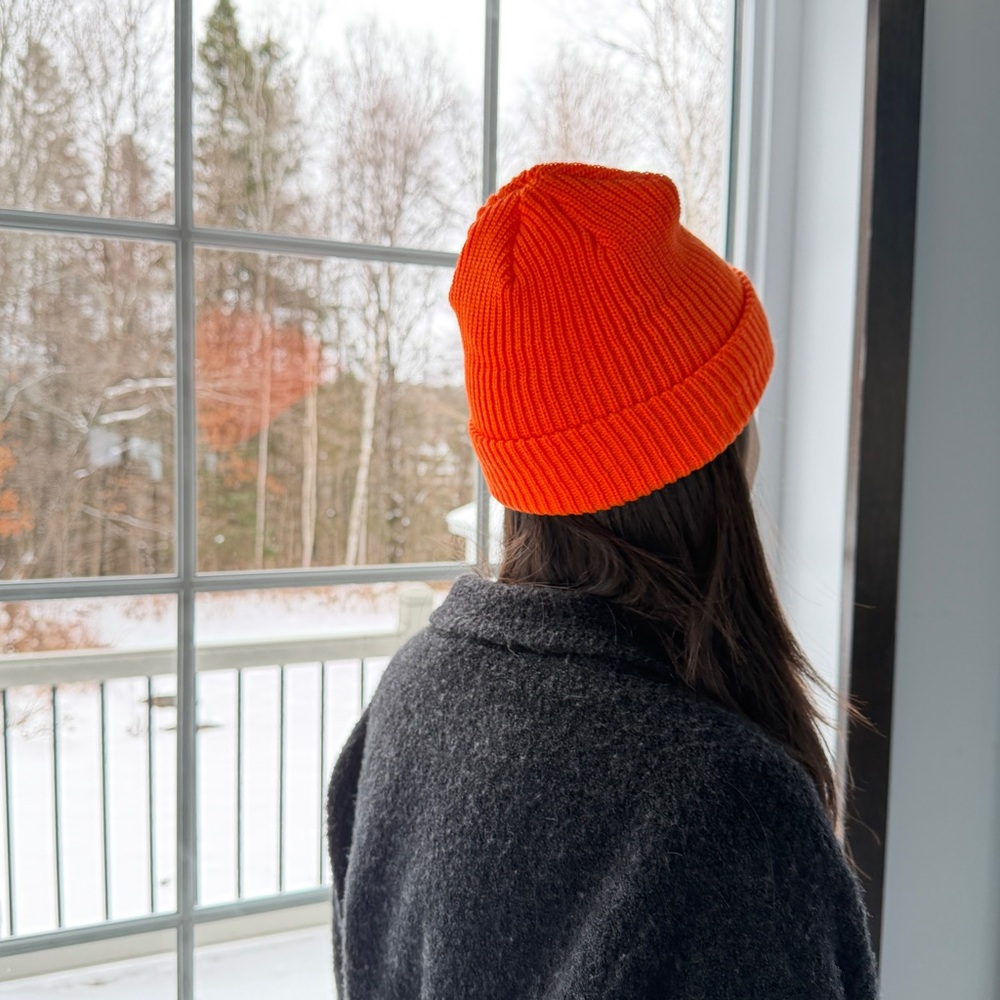 Bright Orange Knit Tuque  BEANIIEZ - Picture 4 of 9